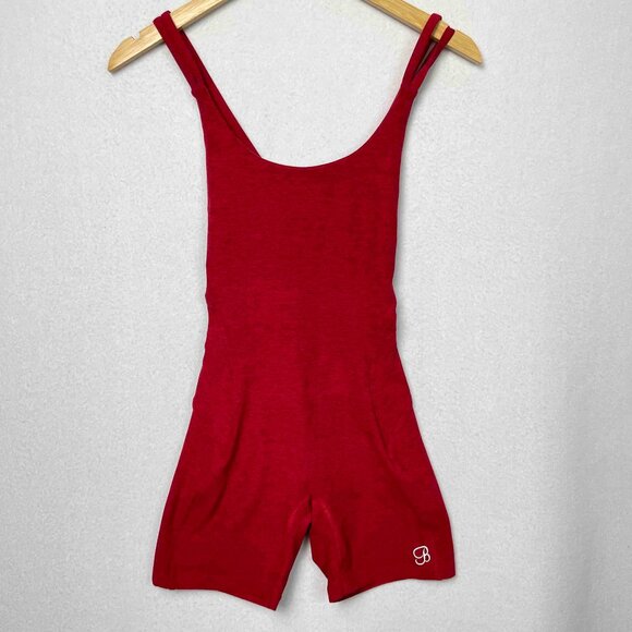 Bombshell Sportswear Bodysuit Shorts / Romper in Heathered Red Womens Size S - Picture 1 of 9